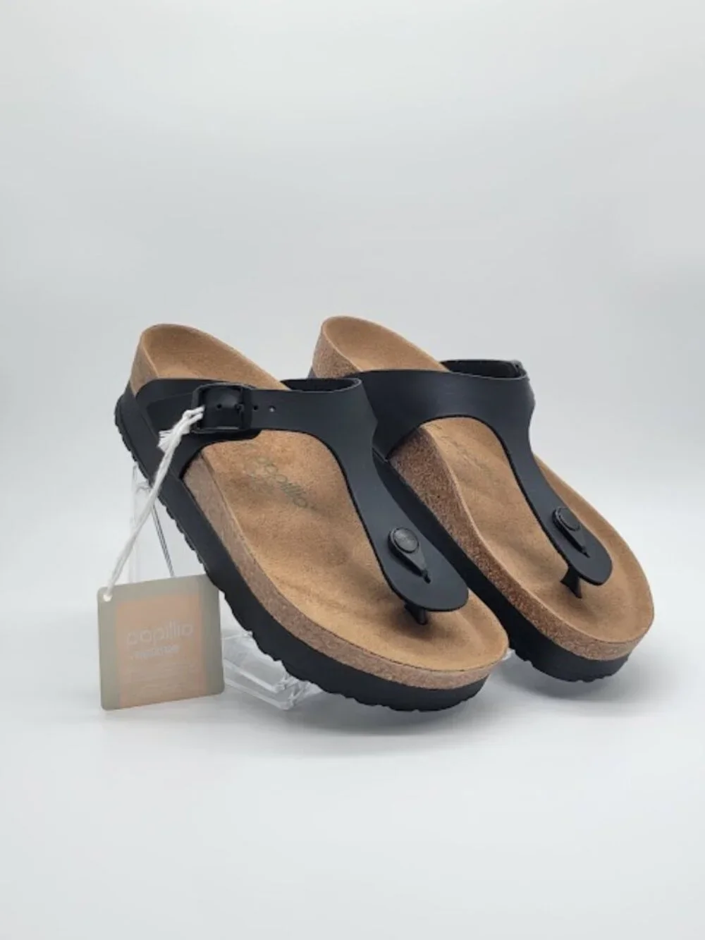 PAPILLIO by BIRKENSTOCK Gizeh Women’s Black Platform Thong Sandals EU 39 NWT